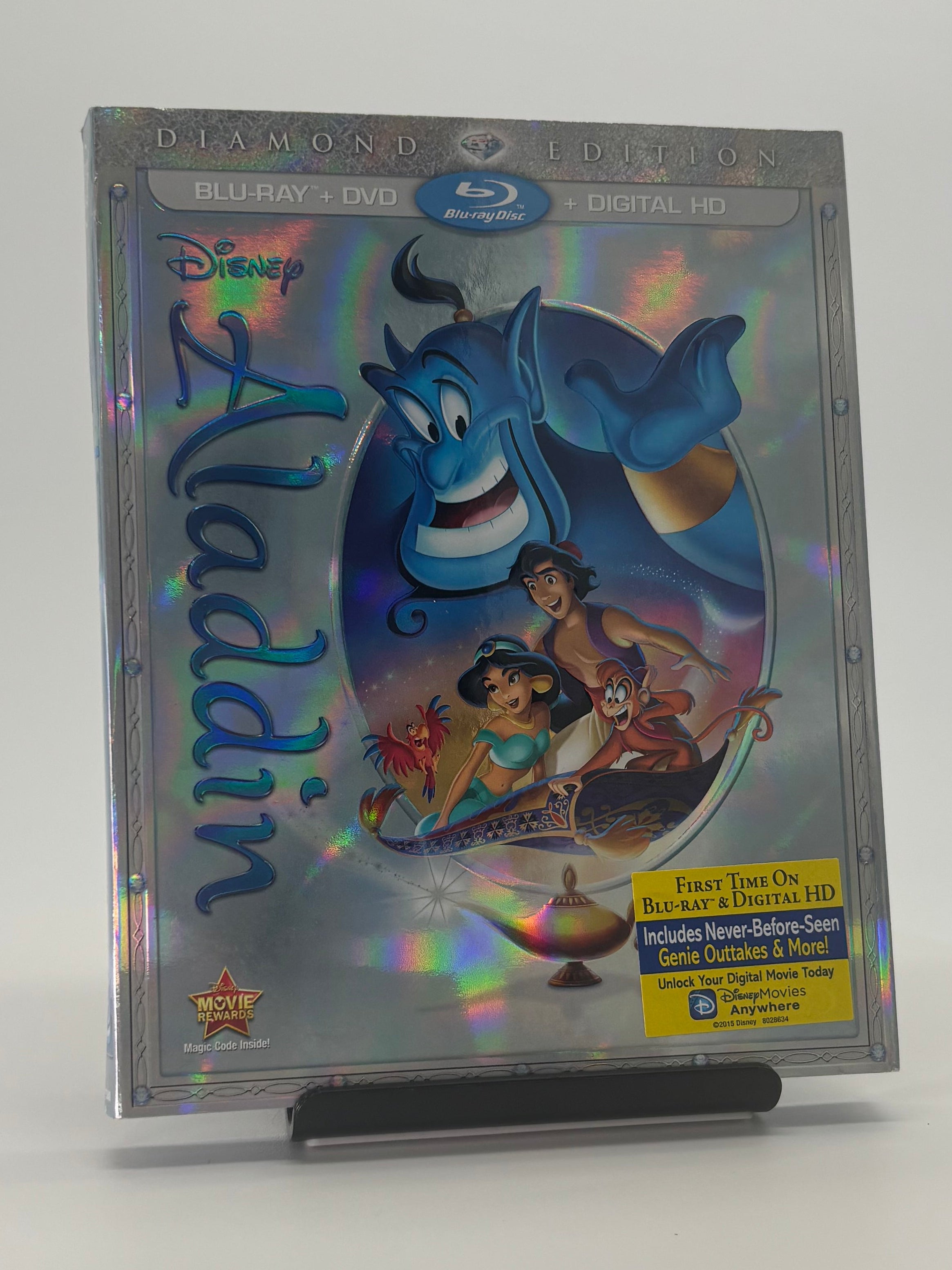 DVD case for 'Aladdin' on a white surface